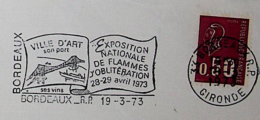 Exposition nationale de flammes d'oblit&eacute;ration avril 1973